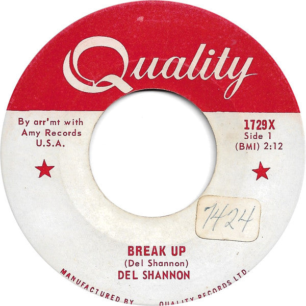 Del Shannon : Break Up / Why Don't You Tell Him (7", Single)