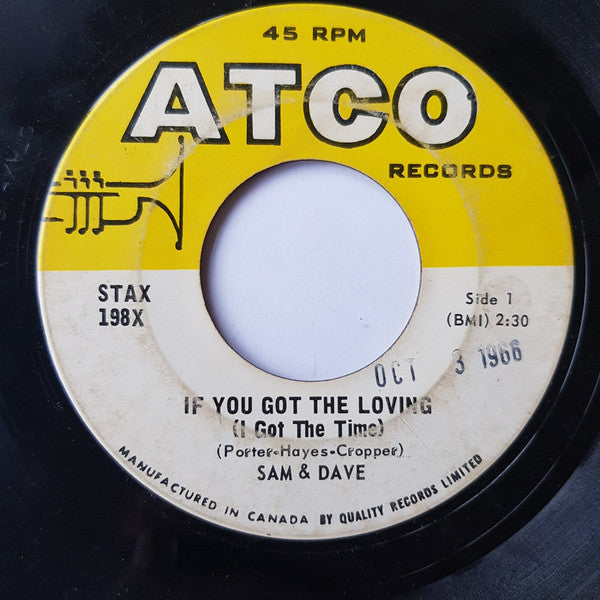 Sam & Dave : Said I Wasn't Gonna Tell Nobody / If You Got The Loving (I Got The Time) (7", Single)