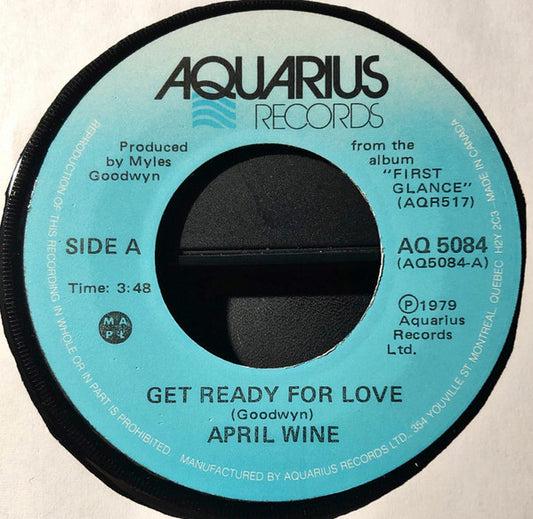 April Wine : Get Ready For Love (7", Single)