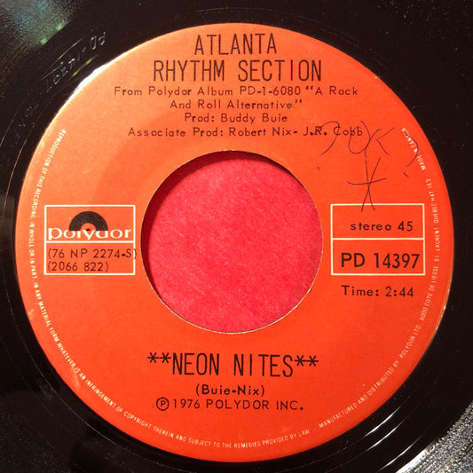 Atlanta Rhythm Section : Neon Nites (7", Single)
