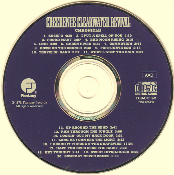Creedence Clearwater Revival Featuring John Fogerty : Chronicle (The 20 Greatest Hits) (CD, Comp, RE, RM)