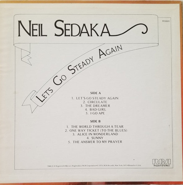 Neil Sedaka : Let's Go Steady Again (LP, Comp, Ind)