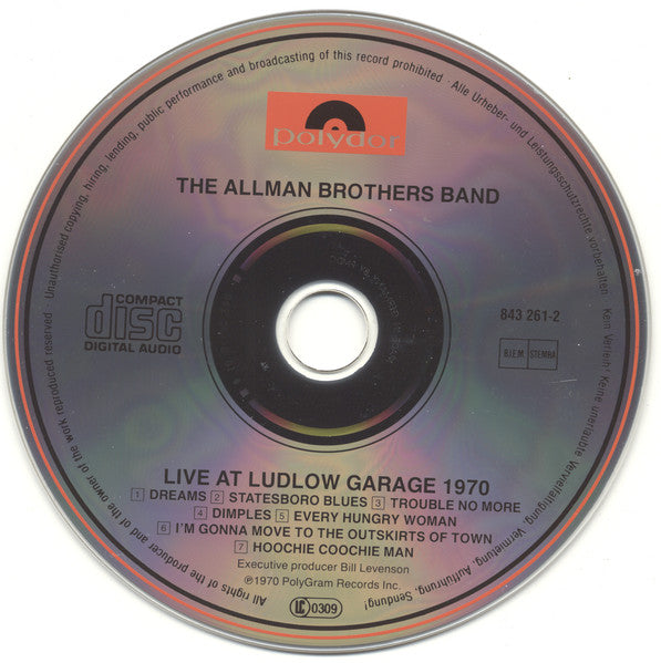 The Allman Brothers Band : Live At Ludlow Garage 1970 (2xCD, Album, RE, PMD)
