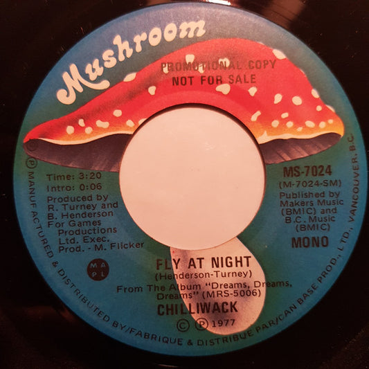Chilliwack : Fly At Night (7", Mono, Promo)