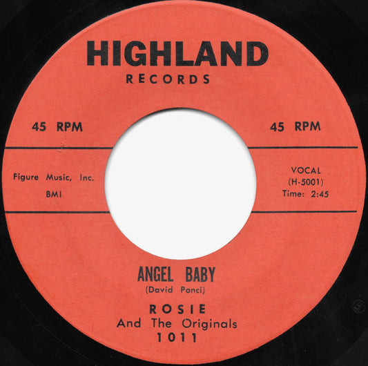 Rosie & The Originals : Angel Baby / Give Me Love (7", Single, Mon)
