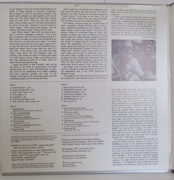 Ramblin' Jack Elliott : Hard Travelin' (LP, RE + LP, RE + Comp, RE)
