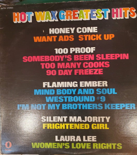 Various : Hot Wax Greatest Hits (LP, Comp)