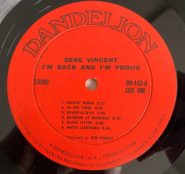 Gene Vincent : I'm Back And I'm Proud (LP, Album)