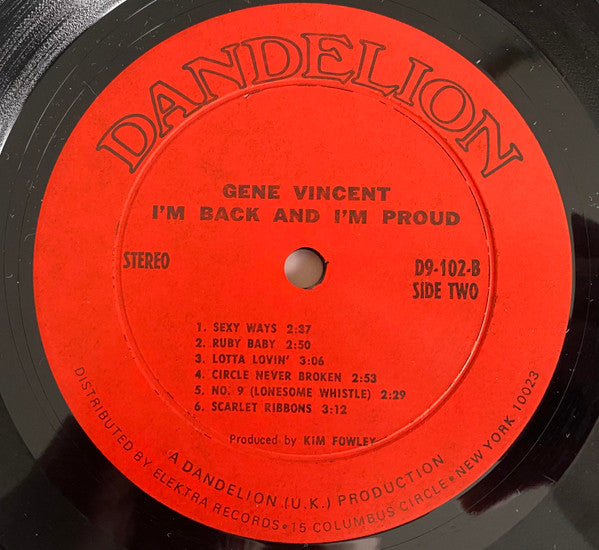 Gene Vincent : I'm Back And I'm Proud (LP, Album)