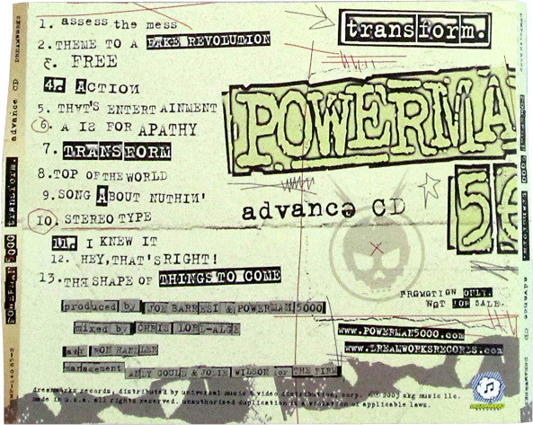 Powerman 5000 : Transform (CD, Advance, Album, Copy Prot., Promo)