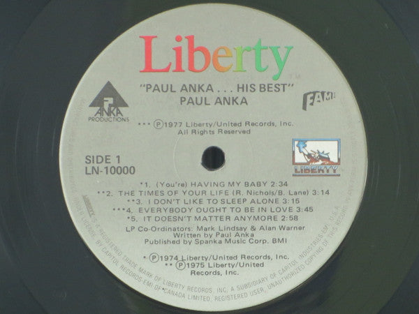 Paul Anka : ... His Best (LP, Comp, RE)