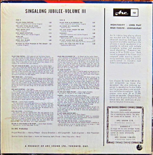 The Singalong Jubilee Cast : Singalong Jubilee Volume III (LP, Album, Mono)