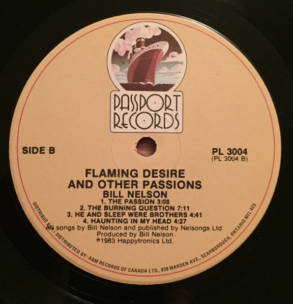 Bill Nelson : Flaming Desire And Other Passions (12", Maxi)