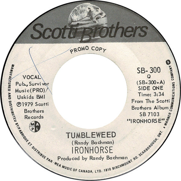 Ironhorse : Tumbleweed (7", Single, Promo)