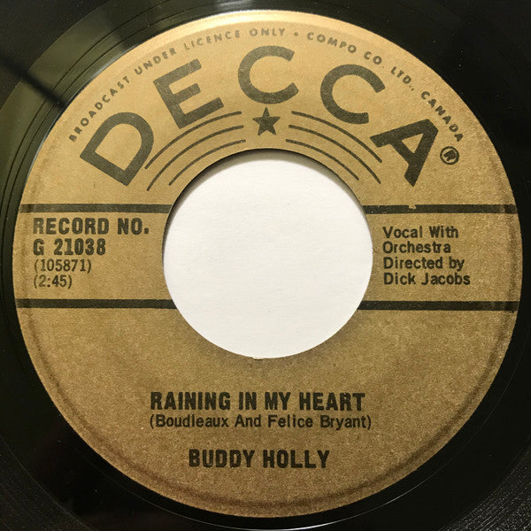 Buddy Holly : Rave On / Raining In My Heart (7", Single)