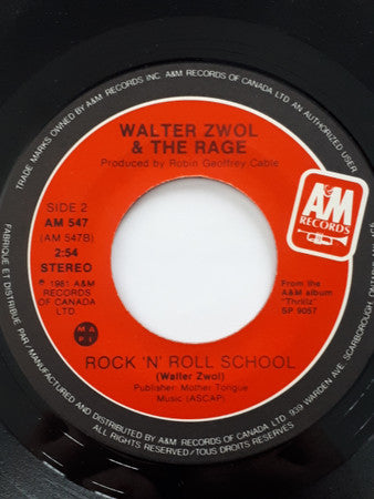 Walter Zwol & The Rage : Brand New Car (7", Single)