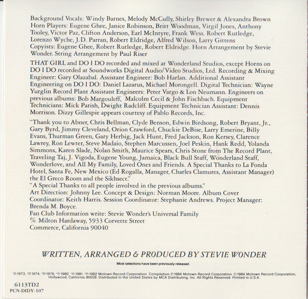 Stevie Wonder : Stevie Wonder's Original Musiquarium I, Volume II (CD, Comp, Club)