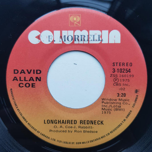 David Allan Coe : Longhaired Redneck (7", Single)