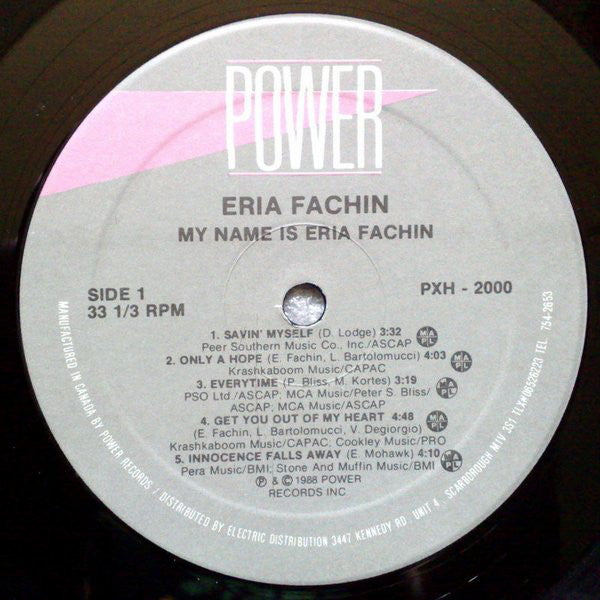 Eria Fachin : My Name Is Eria Fachin (LP, Album)