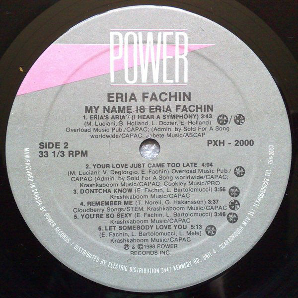 Eria Fachin : My Name Is Eria Fachin (LP, Album)