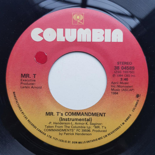Mr. T (2) : Mr. T's Commandment (7", Single)