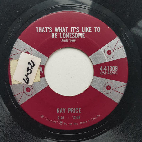 Ray Price : Kissing Your Picture / That's What It's Like To Be Lonesome (7", Single)