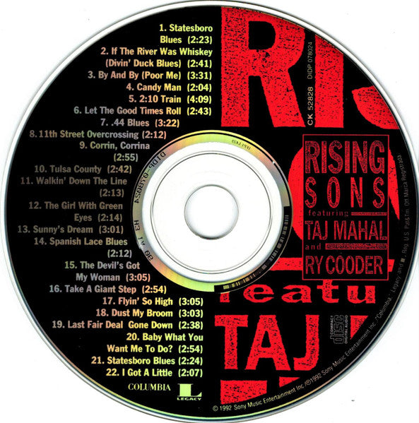 Rising Sons (2) Featuring Taj Mahal And Ry Cooder : Rising Sons Featuring Taj Mahal And Ry Cooder (CD, Album, Mono, RM)