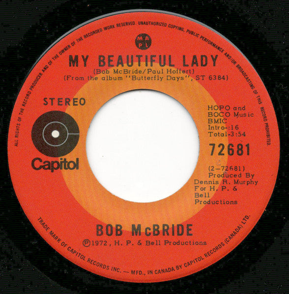 Bob McBride : Pretty City Lady (7", Single)