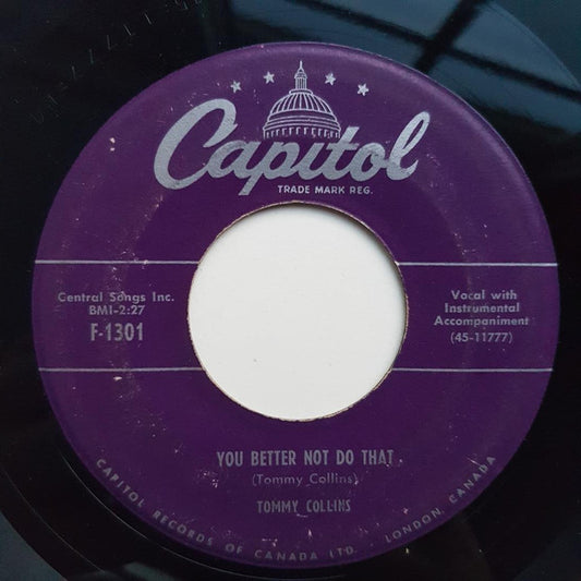 Tommy Collins : You Better Not Do That (7", Single)