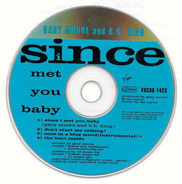 Gary Moore & B.B. King : Since I Met You Baby (CD, Single, Ltd, Dig)