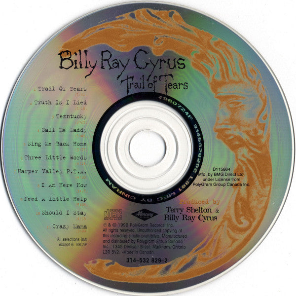 Billy Ray Cyrus : Trail Of Tears (CD, Album, Club)