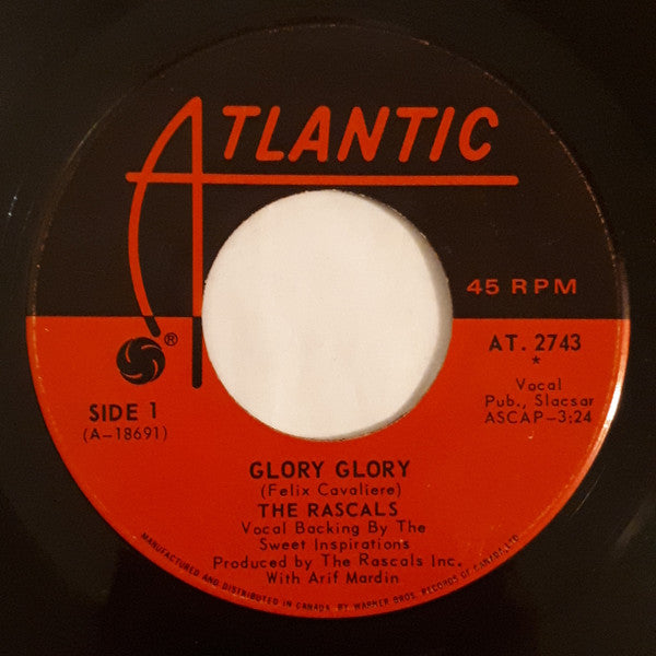 The Rascals : Glory Glory (7", Single)