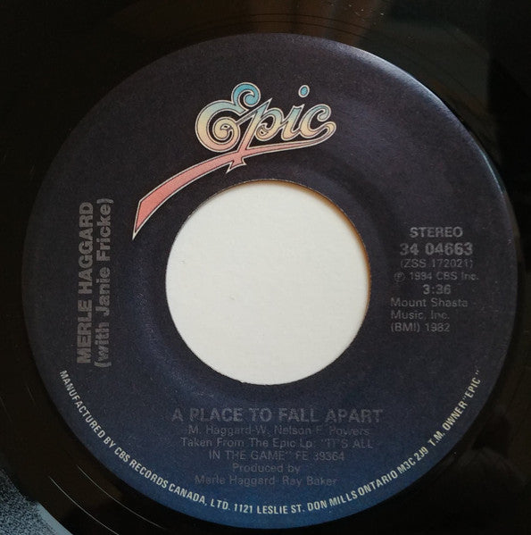 Merle Haggard : A Place To Fall Apart (7")