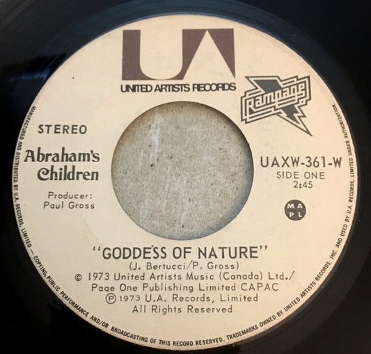 Abraham's Children : Goddess Of Nature (7")