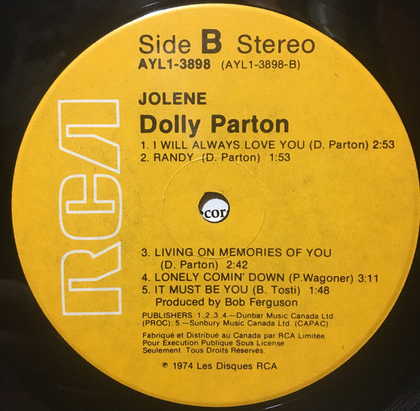 Dolly Parton : Jolene (LP, Album, RE)