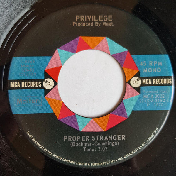 Privilege (4) : Oh I Don't Know / Proper Stranger (7", Single, Mono)