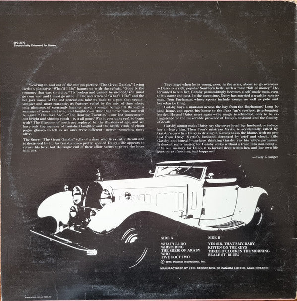 High Society Swing Band : The Great Gatsby & Music Of The Jazz Age (LP)