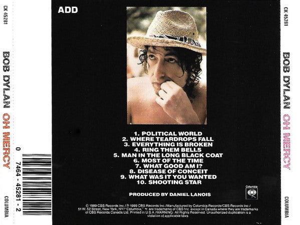 Bob Dylan : Oh Mercy (CD, Album, Pit)