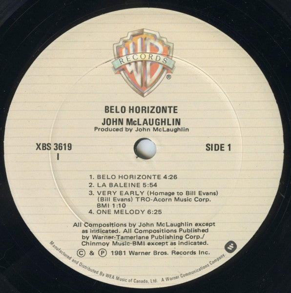 John McLaughlin : Belo Horizonte (LP, Album)