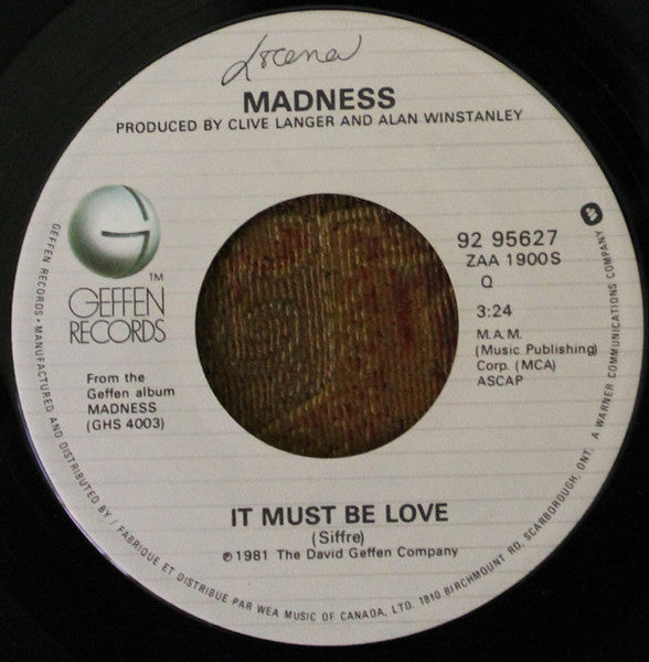 Madness : It Must Be Love (7", Single)