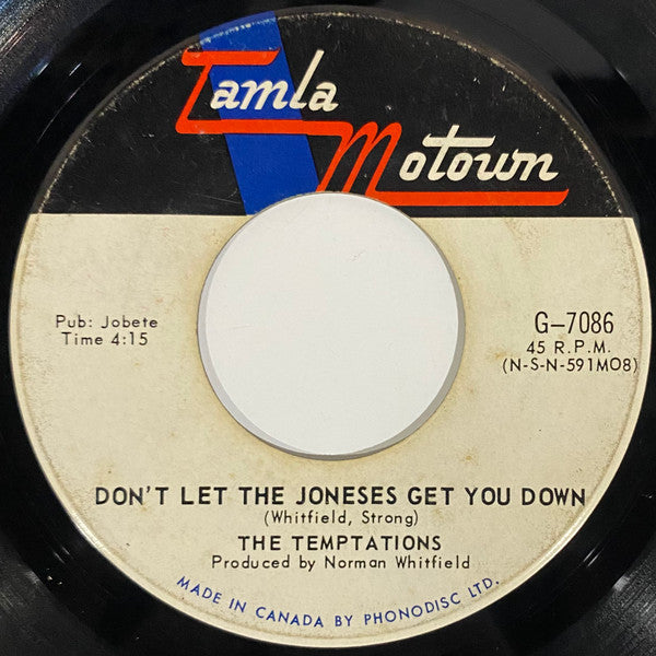 The Temptations : Don't Let The Joneses Get You Down (7", Single)