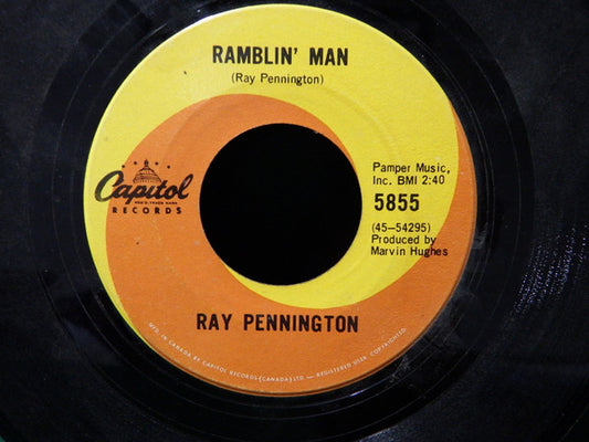 Ray Pennington : Ramblin' Man / Let Go (7", Single)