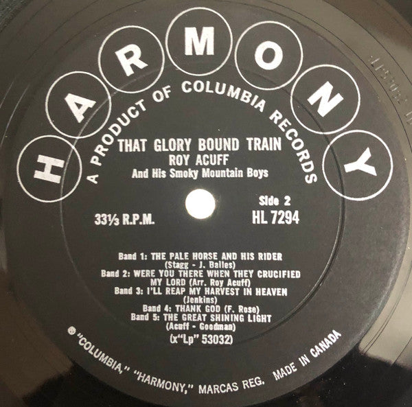 Roy Acuff And His Smoky Mountain Boys : That Glory Bound Train (LP, Mono)