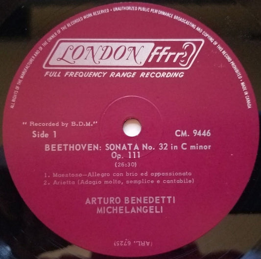 Arturo Benedetti Michelangeli, Ludwig van Beethoven, Baldassare Galuppi, Domenico Scarlatti : The Artistry Of Arturo Benedetti Michelangeli (LP, Album, Mono)