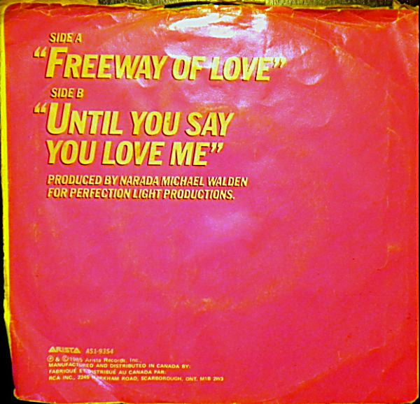 Aretha Franklin : Freeway Of Love (7")