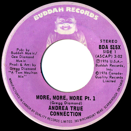 Andrea True Connection : More, More, More (7", Single)