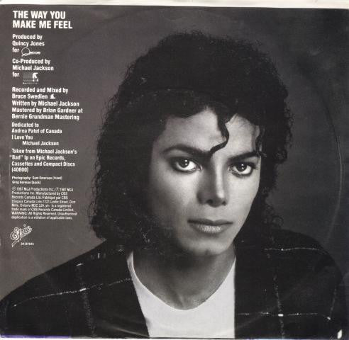 Michael Jackson : The Way You Make Me Feel (7", Single)
