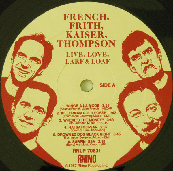 French Frith Kaiser Thompson : Live, Love, Larf & Loaf (LP, Album)