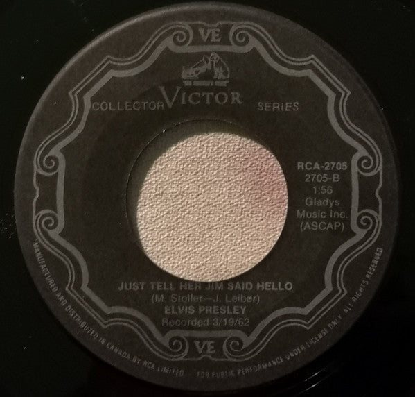 Elvis* : She's Not You / Just Tell Her Jim Said Hello (7", Single, RE)
