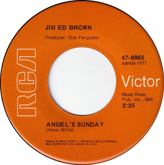 Jim Ed Brown : Angel's Sunday (7", Single, Ind)